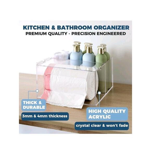 Trash Bag Kitchen and Bathroom Organizer - Large Garbage Bag under Sink Dispense - Picture 8 of 9